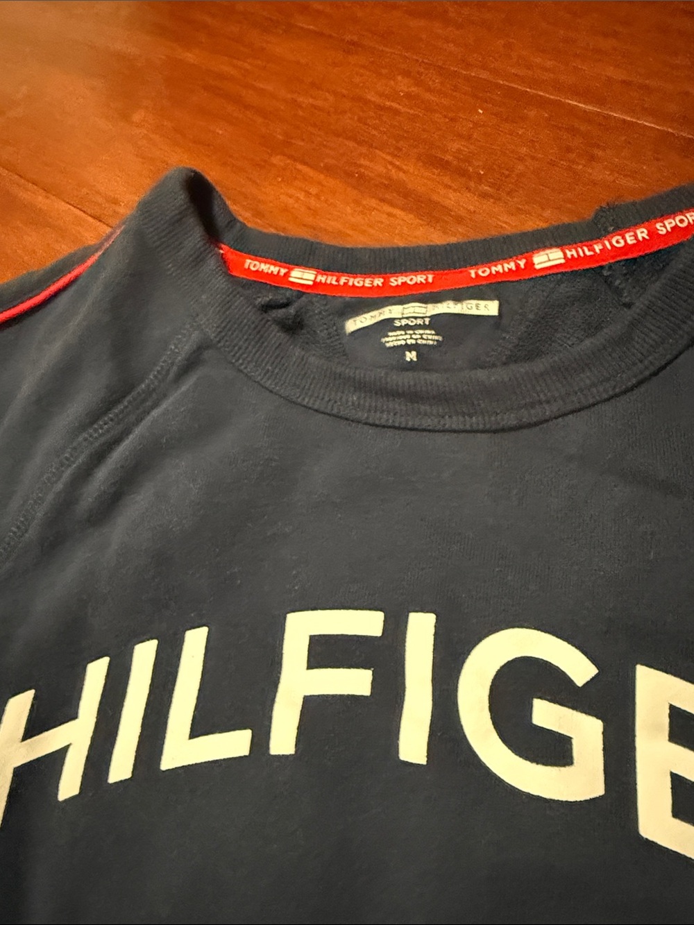 Tommy Hilfiger Women’s Navy Sweatpants with Red & White Stripe Accents - Picture 4 of 8